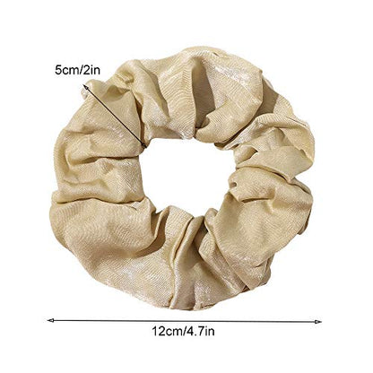 Silk Satin Scrunchies Women Hair Ties - Ivyu Big Scrunchy Ponytail Holder No Crease Hair Bands Soft Elastic No Hurt Your Hair for Vsco Girl Women Gray Dark Green Light Green Beige - color: Gray Dark Green Light Green Beige