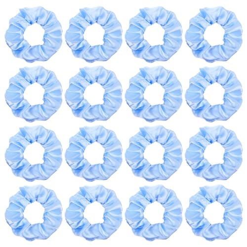 16 Pacs Satin Scrunchies Bridesmaid Proposal Gifts Hair Ties Scrunchies for Women Girls Bachelorette Party Favors (light blue) - color: light blue