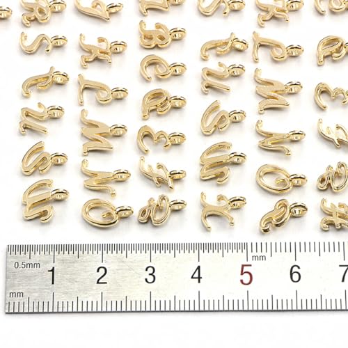 Alphabet Letter Charms,Mini A-Z Alphabet Charm Pendant Bead for DIY Personalized Jewelry Making Findings(4 sets/104pcs) - color: Golden