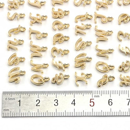 Alphabet Letter Charms,Mini A-Z Alphabet Charm Pendant Bead for DIY Personalized Jewelry Making Findings(4 sets/104pcs) - color: Golden