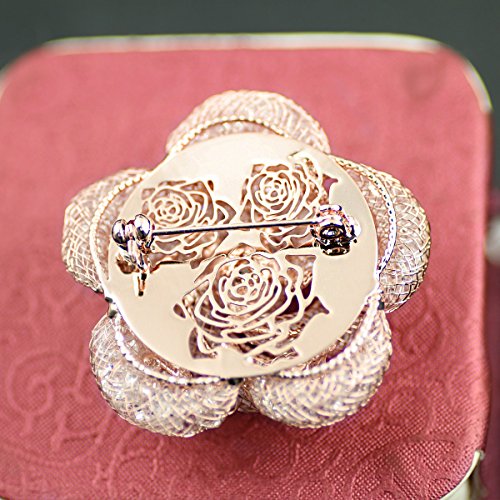 Brooches Fashionable and Refined Hollow-Out Breastpin for Girls Ladies and Women | Clothes Pin | Brooches and Pins for Women | Daisy Pin | Ladies Jewelry | Flower Brooch - color: Rose Gold