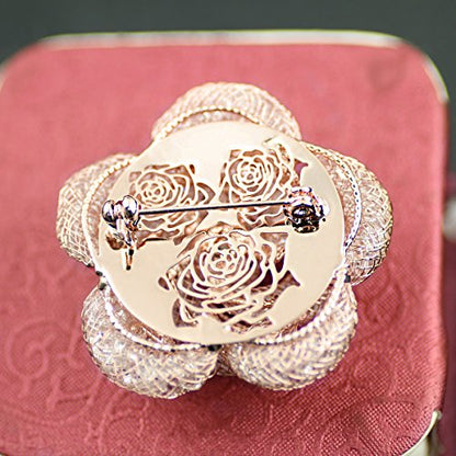 Brooches Fashionable and Refined Hollow-Out Breastpin for Girls Ladies and Women | Clothes Pin | Brooches and Pins for Women | Daisy Pin | Ladies Jewelry | Flower Brooch - color: Rose Gold