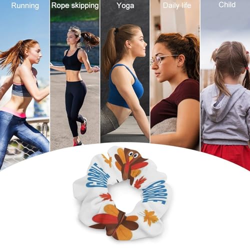Pain-Free Hair Rings for Women Thanksgiving Funny Turkey, No-Pull Coil Elastics, Comfortable Ponytail Holders for Headaches and Sensitive Skin - color: Style (853)