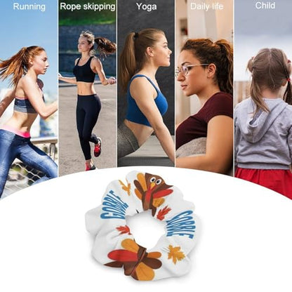 Pain-Free Hair Rings for Women Thanksgiving Funny Turkey, No-Pull Coil Elastics, Comfortable Ponytail Holders for Headaches and Sensitive Skin - color: Style (853)
