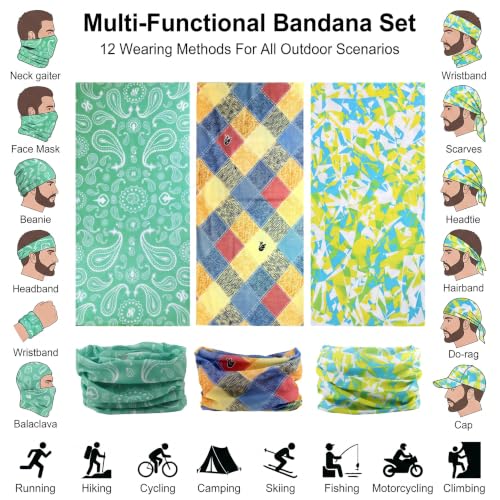 KINGREE KINREE 6PCS Outdoor Magic Scarf, Elastic Headbands, Headscarves, Headwear, Mask - color: May