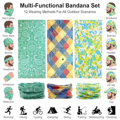 KINGREE KINREE 6PCS Outdoor Magic Scarf, Elastic Headbands, Headscarves, Headwear, Mask - color: May
