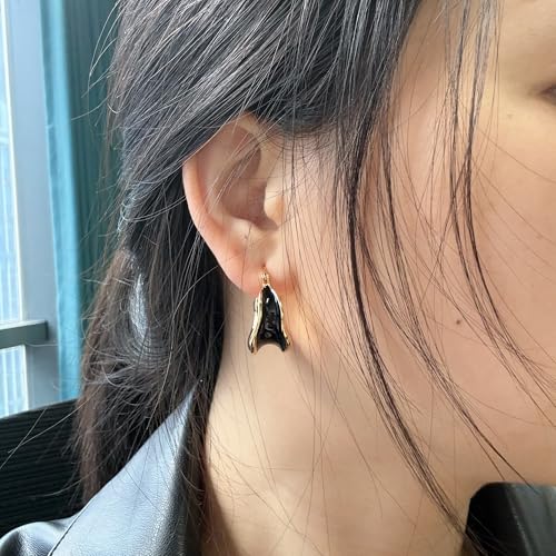 14K Gold Plated Chunky Hoop Earrings for Women Vintage Leopard Print Hoops Large Round Hoop Earrings Jewelry - style: Hoop J