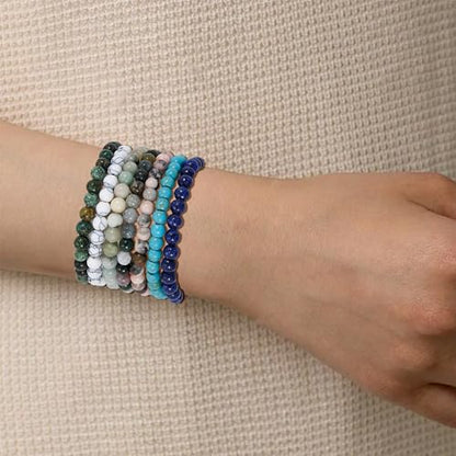 BROCC 16PCS Natural Healing Crystal Bracelets for Women 6mm Beads Bracelet | Healing Crystal Beads, Stretch Bracelet,Natural Stone,Handmade and easy to wear,Yoga Bracelets,Meaning Card Bracelet Gift Set