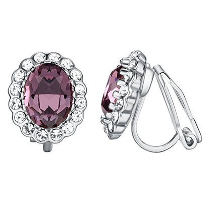 Yoursfs Vintage Crystal Clip On Earrings For Women Platinum Plated Rhinestone Clip On Earrings Non Pierced Oval Shap Cubic Zirconia Earring Hypoallergenic Jewelry - style: Vintage Crystal Earrings