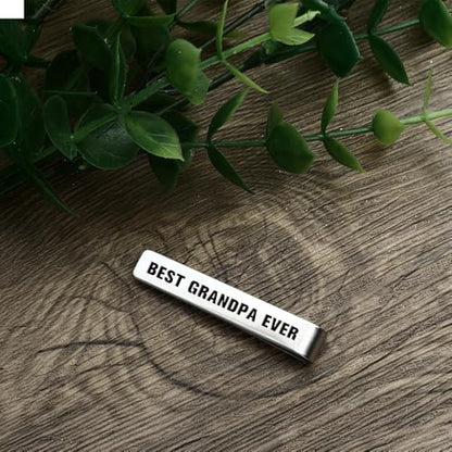 Bicfuiot Father's Day Christmas Birthday Valentines Graduation Gifts for Boyfriend Dad Uncle Grandpa Husband Son,Tie Clips - style: Grandpa