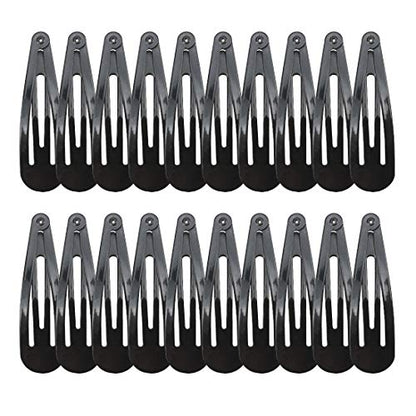 20 Pieces Black Color 2.7'' Big Size No Slip Metal Snap Hair Clips Women Barrettes Large Hair Pins - color: 20 black