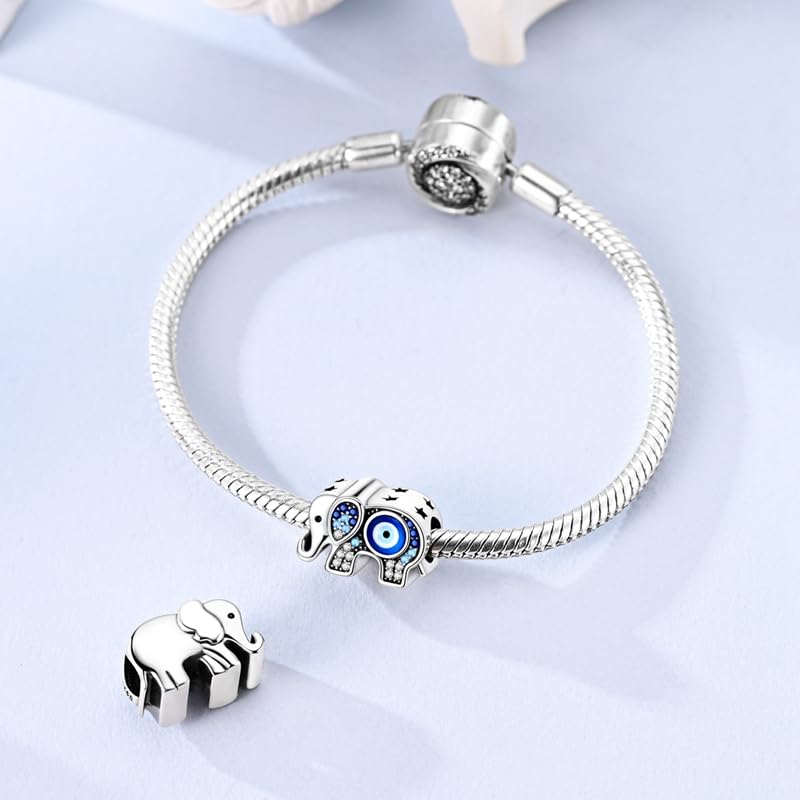 Charm for Bracelets and Necklaces, Heart Animals 925 Sterling Silver Bead Celestial Sun Moon Star Charms Jewelry Gift for Women Girls - color: Elephant Charm