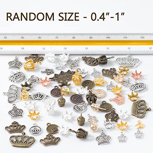 stino 100 G Mixed Style Metal Charms for Jewelry Making, Bulk Silver & Gold Plated, for Bracelet, Necklace, Earrings DIY Crafts - style: Crown