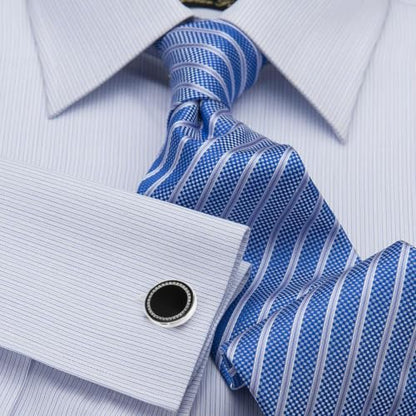 GWD Cufflinks and Tie Clip Set Personalized Cuff Links Business Wedding - style: Black-B