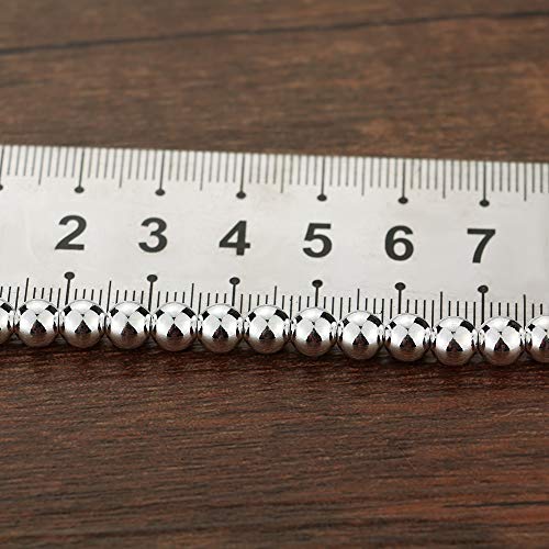 Dankadi New Women's 925 Sterling Silver Bracelet Minimalist 4-6MM Round Bead Chain Solid Silver Bracelet Charm Jewelry Lobster Claw Clasp - style: Silver 4mm13cm