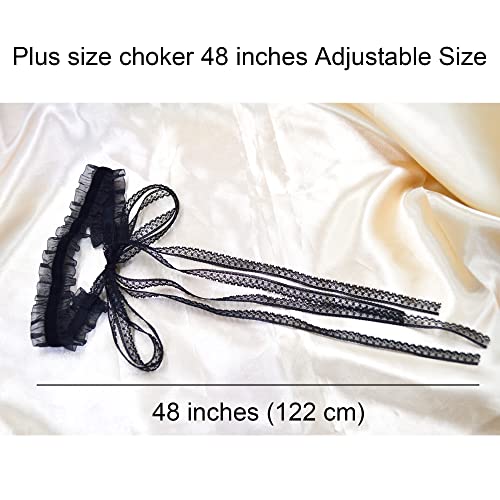 MOMOCAT Lace Choker Necklace for Women Bridal 90s Gothic Tatoo Choker Collar Kawaii Chocker Necklace Flower Ribbon Lolita Accessories - color: Black