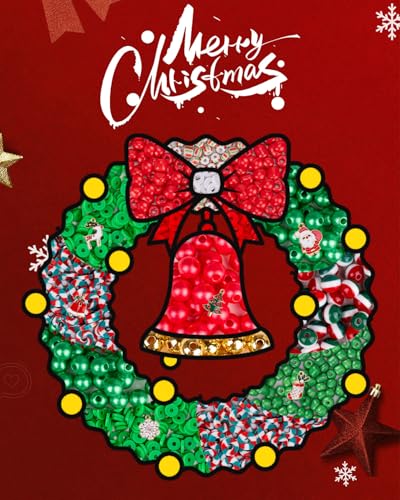 Goldwise Christmas Friendship Bracelet Kit, Xmas Beads and Letter Beads (A-Z) for Jewelry Making, Varieties of Charms for Bracelets，DIY Christmas Crafts for Gifts - color: Christmas