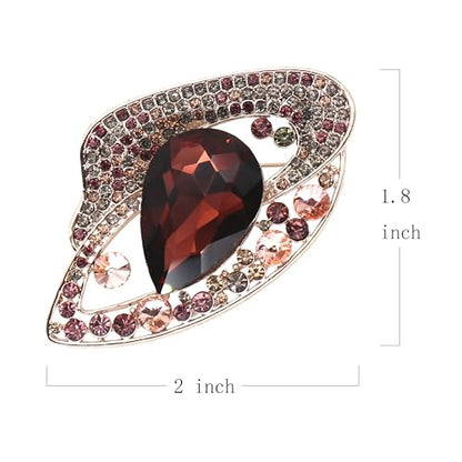 Brooch Pins for Women Girls Fashion Flower Crystal Rhinestone Pearl Jewelry - color: AUG24018PU
