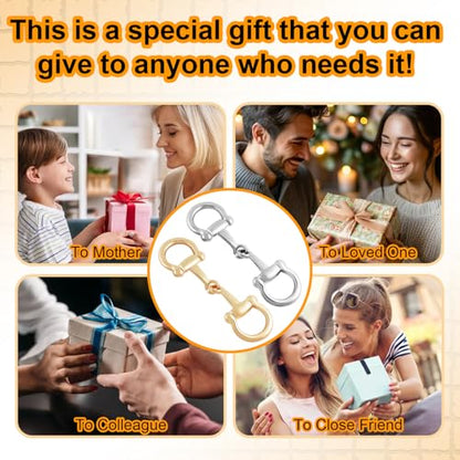 CooBigo 2pcs Scarf Ring Buckles, Metal Horsebit Silk Scarf Buckle, Scarves Rings and Slides for Women Scarves Clips, Shawls Clasp, Clothing Fashion Accessories (Gold) - color: Gold 2pcs