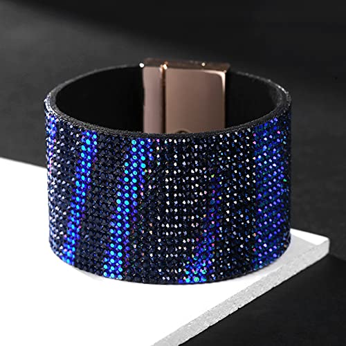 Long tiantian Boho Western Bracelets for Women Leather Wrap Bracelets Turquoise Bracelet Western Jewelry Country Concert Outfits - color: Blue
