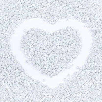 2mm Glass Seed Beads Bulk, Cream White 12/0 Tiny Round Seed Bead, Small Mini Pony Craft Beads for Bracelet Necklace Wrist Jewelry Making Beading Weaving DIY Crafts Supplies - color: Cream White