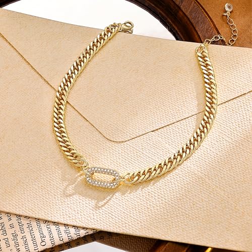 Moodear Gold Ankle Bracelets for Women Waterproof,14K Gold Plated Anklets | Waterproof, Non Tarnish Cuban Link Anklets, Trendy Jewelry Accessories for Summer Vacation, Beach Gifts for Women - style: Cuban CZ Paperclip
