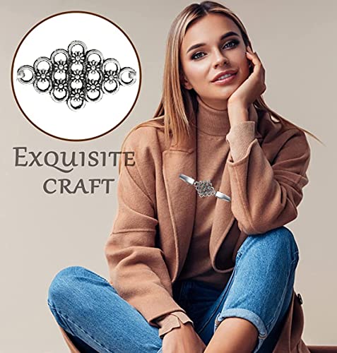 Vintage Sweater Clips Shawl Dresses Shirt Clips Retro Cardigan Collar Chain Clips Brooch Pins for Women - style: Style 10