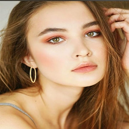 14K Gold Twisted Hoop Earrings, Lightweight Fashion For Women | Hypoallergenic And Skin-friendly, Long-lasting Shine, A Blend Of Individuality And Style, Suitable For Everyday Wear - size: 45mm