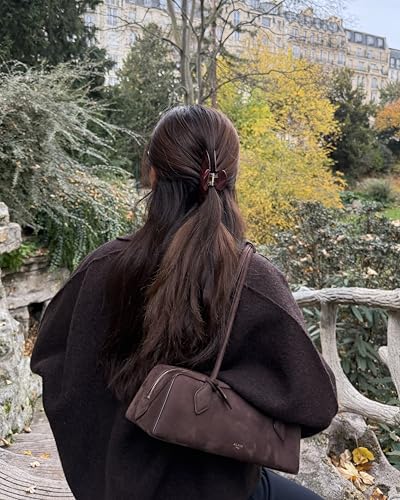 Luxury Burgundy Claw Clip for Women | Our Large 4 Inch Hair Clip Creates Beautiful Half Ups, Secure Updos & Chic Daily Styles | Premium Acetate Claw with Secure Hold & Snag Free Teeth for Easy Styling - color: Burgundy