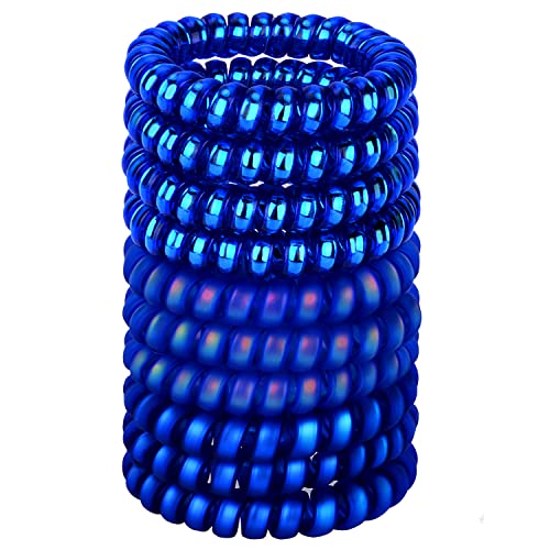 JessLab Spiral Hair Ties for Women, 10-Pack Traceless No-Damage Ponytail Holders, Coils Hair Bands for Girls, Assorted Colors - color: #10