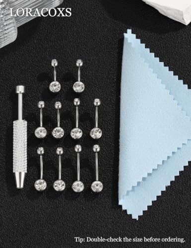 Long Belly Button Rings, Navel Piercing Jewelry for Women | 16mm 14mm 12mm 10mm 8mm Stainless Steel Extral Long Bar 14G - size: 8/10/12/14/16MM