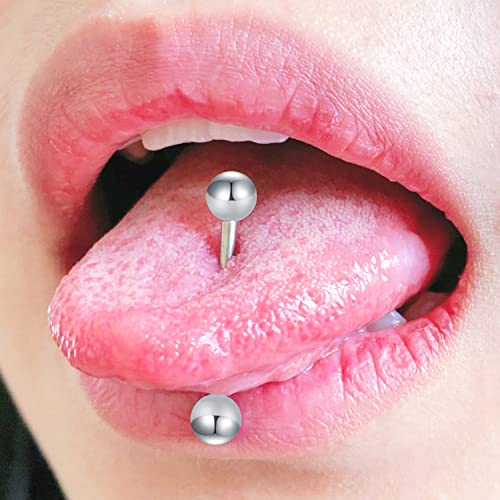 MODRSA 14g 16g Nipple Rings Tongue Rings 14 Gauge Surgical Steel Nipple Bar Barbell 14mm 16mm 18mm Silver Rose Gold Black Tongue Piercing Jewelry for Women Men - color: A3 - Mix Color - 5/8" (16mm)