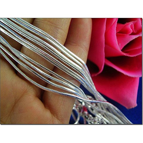 Wholesale Lots 5PCS Unisex 925 Sterling Silver Snake Chain Necklace DIY Jewelry Accessories