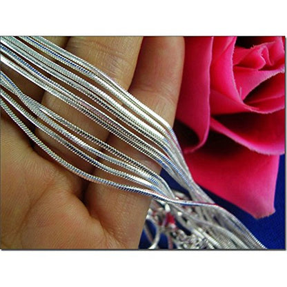 Wholesale Lots 5PCS Unisex 925 Sterling Silver Snake Chain Necklace DIY Jewelry Accessories