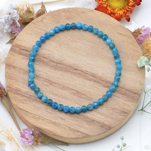 MASSIVE BEADS Natural Genuine Gemstone Beads Healing Crystal Chakra Reiki Jewelry Faceted Round Beads Bracelets 3mm - color: Apatite