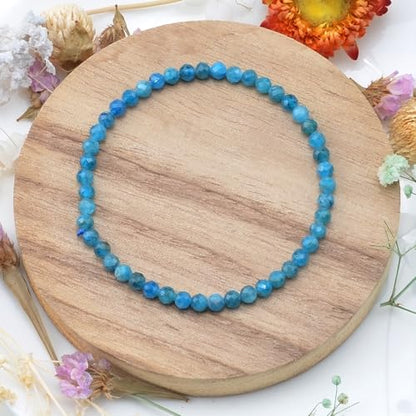 MASSIVE BEADS Natural Genuine Gemstone Beads Healing Crystal Chakra Reiki Jewelry Faceted Round Beads Bracelets 3mm - color: Apatite