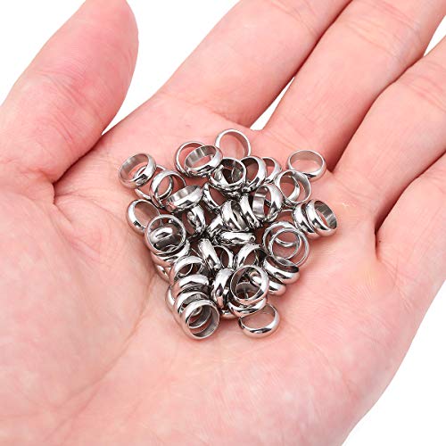 Stainless Steel Spacer Beads 8x2.5mm Rondelle Loose Charm Caps Beads for DIY Jewelry Making 50pcs with 6mm Hole - color: 8x2.5mm 6mm
