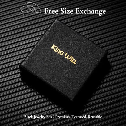 King Will Stainless Steel Men Ring Lord's Prayer Cross Ring Stainless Steel Men Wedding Ring, Wedding Band Bible Engraved Rings High Polished, Comfort Fit | 8mm, Gold/Silver/Black Wedding Band, Bible Engraved Rings, High Polished, Comfort Fit, Size 7-14 -