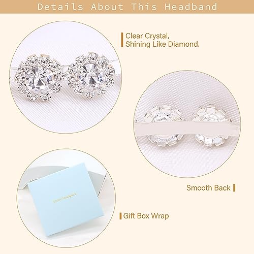 Bridal Headpiece Wedding Headband with Crystal and Hair Accessories (Silver, 5.5'') - color: Silver