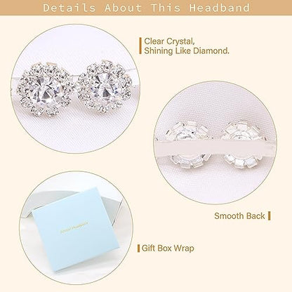 Bridal Headpiece Wedding Headband with Crystal and Hair Accessories (Silver, 5.5'') - color: Silver