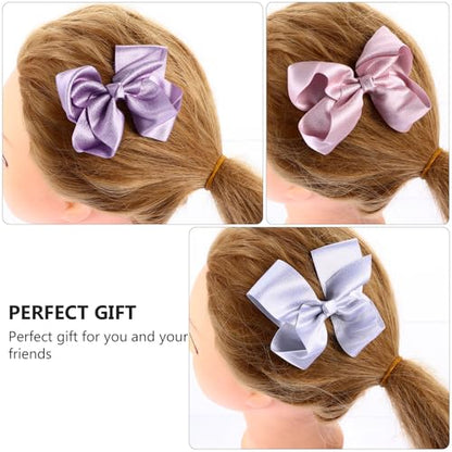 Abaodam 12 Pieces Mixed Color Bowknot Hair Clips for Solid Ribbon Hair Barrettes Set for Daily Wear and Party Styling Random Color