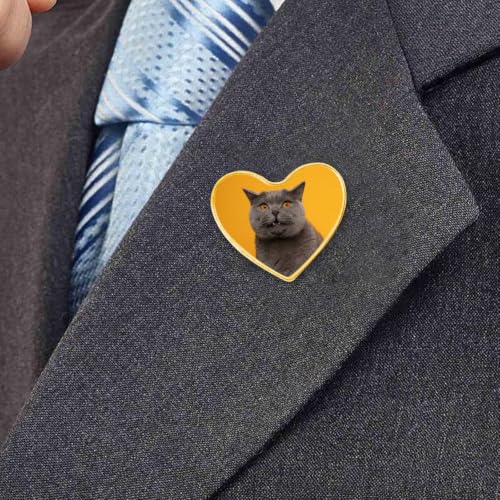 Custom Pins with Logo - Customized Buttons for men Women Customized pin - color: Heart and Gold