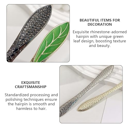 2 Pcs French Hair Pins for Women,Hair Sticks for Buns,Buns and Updos with No Hair Damage,Silver Metal Rhinestone French Pin Great Hold,Suitable for fine & thick hairUS317 (Silver) - color: Silver