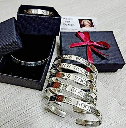 Silver Bracelet Both sides Engravable Cuff Unisex Custom Jewelry Engraved Gift Birthday Gift Custom Engraving Cuff Bracelet Motivational Mantra Quote Engraved Silver Bangle for him or her