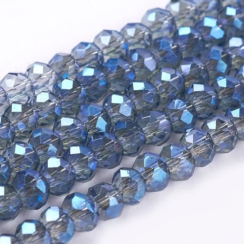1110pcs Faceted Rondelle Glass Seed Beads 3x2mm Mini Crystal Loose Spacer Beads for DIY Friendship Bracelet Necklace Beading Craft Jewelry Making Ornament, Blue, 2 - color: Blue, 2