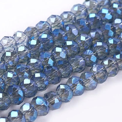 1110pcs Faceted Rondelle Glass Seed Beads 3x2mm Mini Crystal Loose Spacer Beads for DIY Friendship Bracelet Necklace Beading Craft Jewelry Making Ornament, Blue, 2 - color: Blue, 2