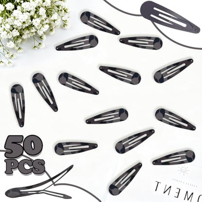 ELANE 50 Pcs Waterdrop Snap Hair Clips for Women Girl,Cute Hair Barrettes for Women Fine Thin Hair Accessories (Coffee) - color: Coffee