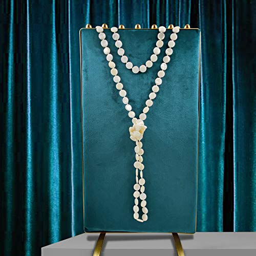Firstmeet Flat Round Coin Shell Beads Long Knotted Necklace Natural Mother of Pearl Handmade Jewelry For Women - color: Freshwater Shell