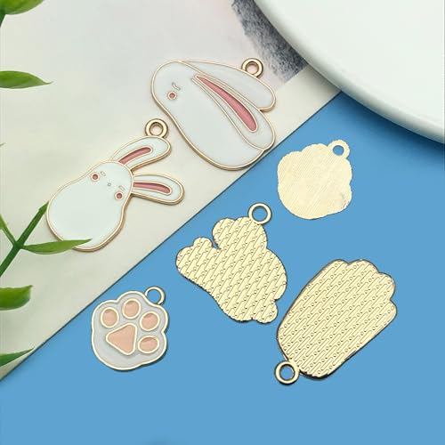 Youdiyla 36pcs Alloy enamel Thanksgiving Easter series rabbit set Pendant Jewelry Making DIY Keychain Earrings Pendant Various Design Charms for Jewelry Making Bracelets Necklace (SN1041) - color: SN1041