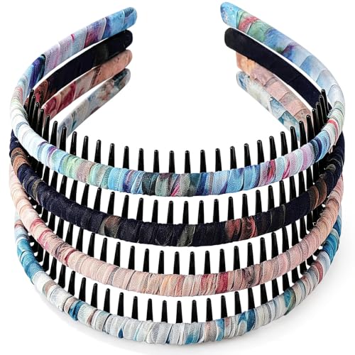 STHUAHE4PC Multicolor Protection Resin Teeth Comb Hair Hoop Hairband Headband Hair Accessories by Beauty hair (Multi-colored-No.11) - color: Multi-colored-No.11